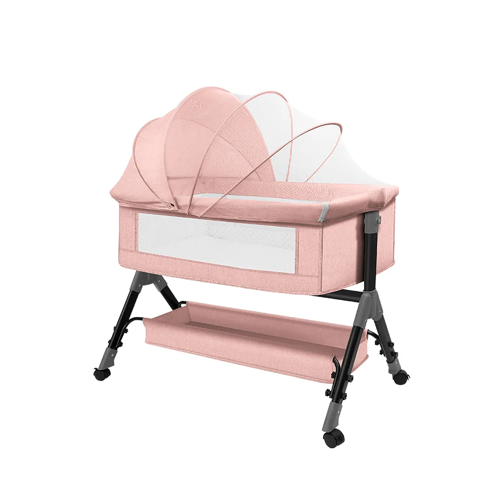 Vista 4 de CUNA COLECHO CON COLCHONETA PARA BEBE GRIS